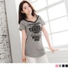 V-neck Lettering Hoodie
