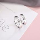 925 Sterling Silver Rhinestone Couple Matching Ring