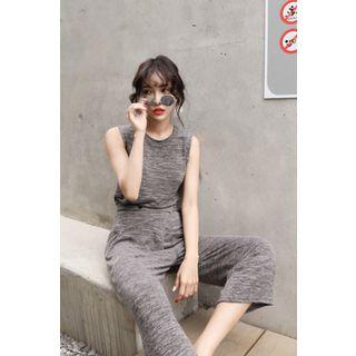 Set: Sleeveless Top + Wrap-front Pants