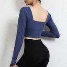 Square-neck Long-sleeve Sports T-shirt