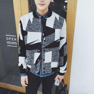 Jacquard Knit Baseball Jacket