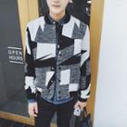 Jacquard Knit Baseball Jacket