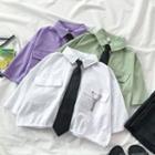 Set: Short-sleeve Shirt + Chain Safety Pin + Necktie