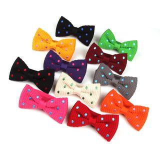 Polka Dot Knitted Bow Tie