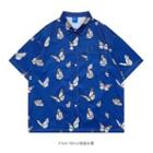 Short Sleeve Butterfly Print Shirt
