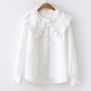 Sailor-collar Long-sleeve Blouse