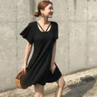 Lattice Short-sleeve Dress