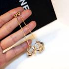 Gold Plated Caged Rhinestone Dangle Earring