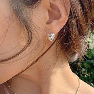 Heart Ear Studs Silver - One Size