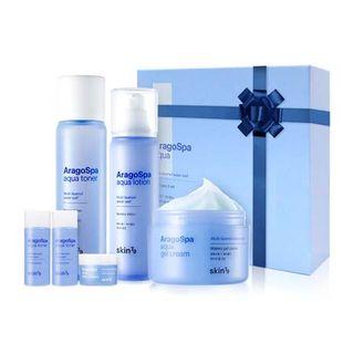 Skin79 - Aragospa Aqua Skincare 3 Set: Toner 180ml + 20ml + Lotion 125ml + 20ml + Gel Cream 90ml + Deep Cream 15ml 6pcs