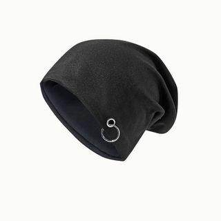 Hoop Accent Beanie Black - M