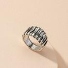 Textured Alloy Ring Ring - Silver - No.9