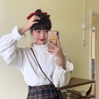 Lantern-sleeve Ruffled Shirt