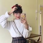 Lantern-sleeve Ruffled Shirt