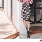 Dotted Print Pencil Skirt