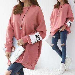 Printed Sleeve Oversized Sweatshirt