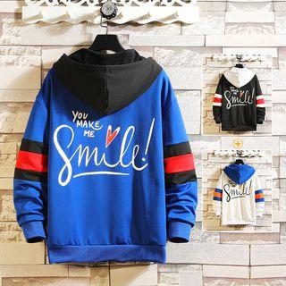 Heart Print Zip Hoodie