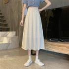 Dot Print High-waist Midi Skirt