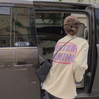 Long-sleeve Crewneck Lettering Sweatshirt