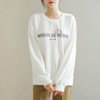 Bird-embroidered Lettering Sweatshirt