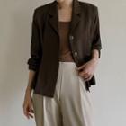 Single-breasted Buttoned-pleat Blazer