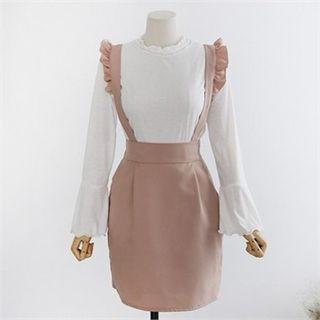 Frilled Suspenders Mini Skirt