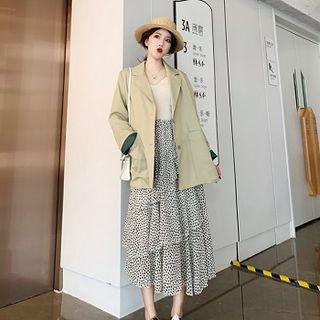 Plain Blazer / Midi Skirt / Camisole Top