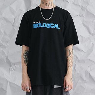 Lettering Astronaut Print T-shirt