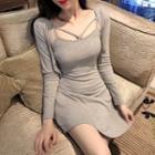 Set: Strappy Mini A-line Dress + Cardigan