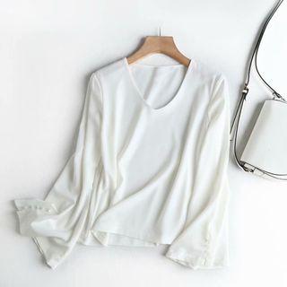 Flared-cuff Long-sleeve Top