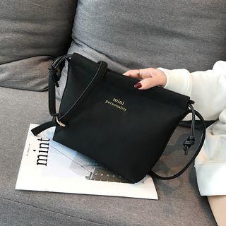 Faux Suede Drawstring Crossbody Bag