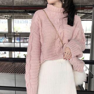Turtleneck Cable Knit Swetaer