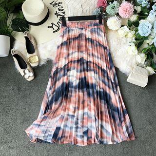 Tie-dye Pleated Skirt