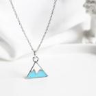 925 Sterling Silver Mount Fuji Pendant Necklace As Shown In Figure - One Size