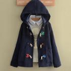 Embroidered Hooded Duffle Coat