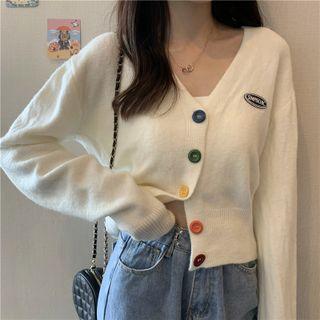 Logo V-neck Cardigan