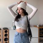 Knotted Slim-fit Cropped T-shirt