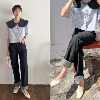Black Straight-leg Jeans
