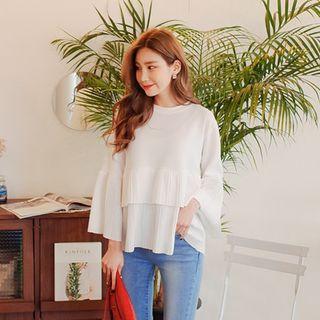 Tiered-pleated Top