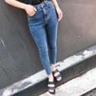 Plain Skinny Jeans Dark Blue - 27