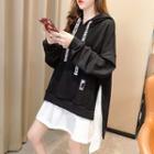 Mock Two-piece Lettering Hoodie Dress