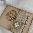 Ball & Oblong & Snake Chain Bracelet Set (5 Pcs) Gold - One Size