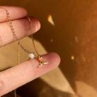 Mermaid Tail Faux Pearl Pendant 925 Sterling Silver Necklace