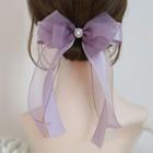 Bow Hair Clip Purple - One Size