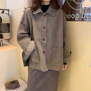 Buttoned Shirt Jacket Coffee - One Size