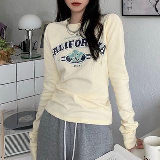 Lettering Long-sleeve T-shirt Off-white - One Size