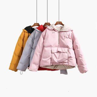 Loose-fit Ear-accent Padded Hooded Jacket