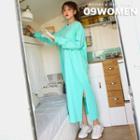 Plus Size Slit-hem T-shirt Dress