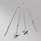 Star Sterling Silver Dangle Earring 1 Pair - S925 Silver - Threader Earrings - Silver - One Size