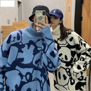 Couple Matching Turtleneck Panda Print Sweater